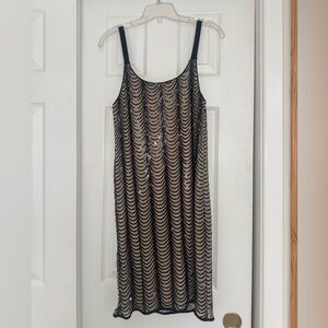 Aqua Black and tan Sequin Mini Dress